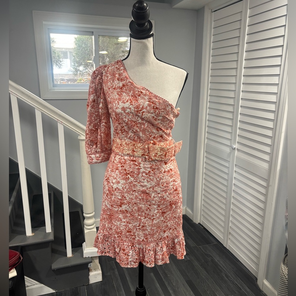Dark Pink - Floral Women's Dress Size:4